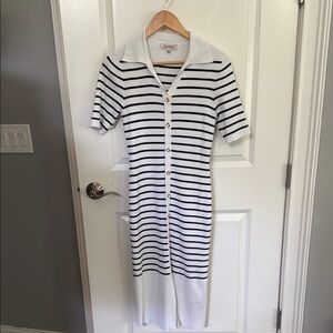 Nanette Lepore Black and White Striped Maxi Dress